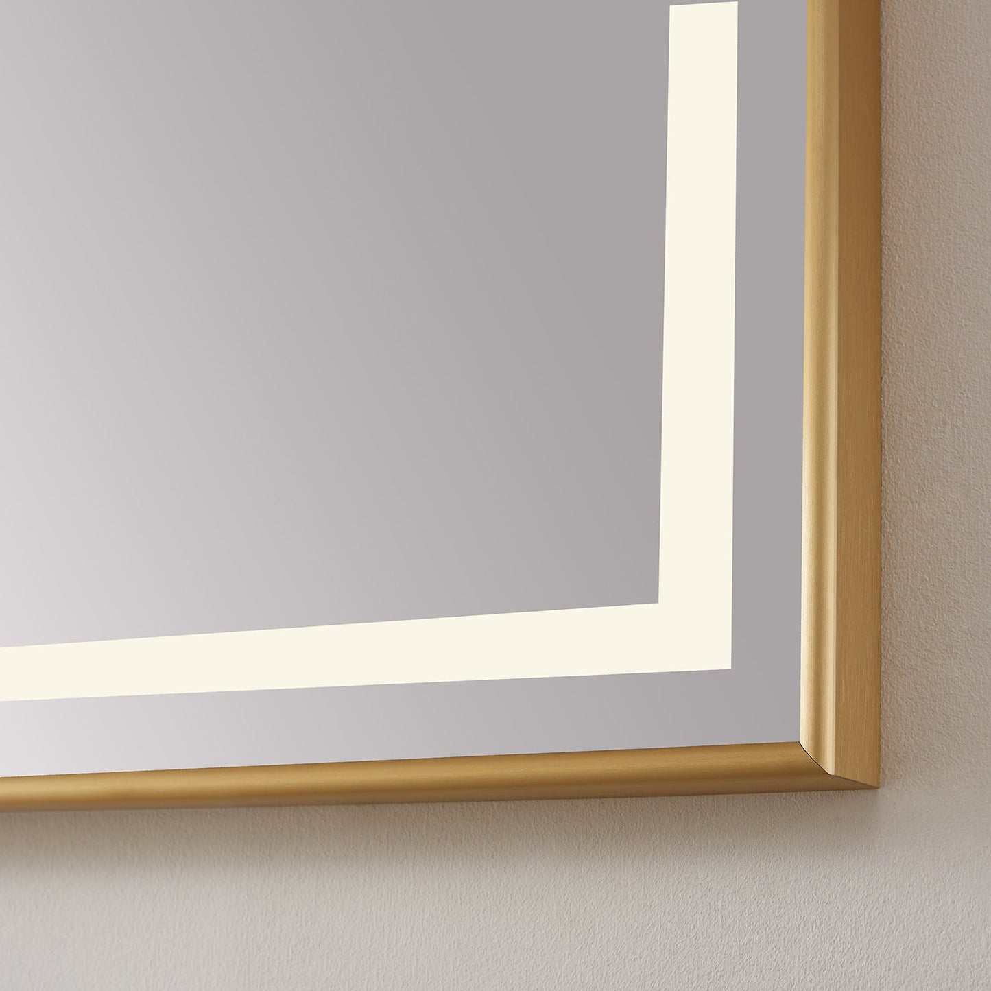 Teruel 60" Rectangular Aluminum Framed LED Wall Mount Bathroom Vanity Mirror in Gold