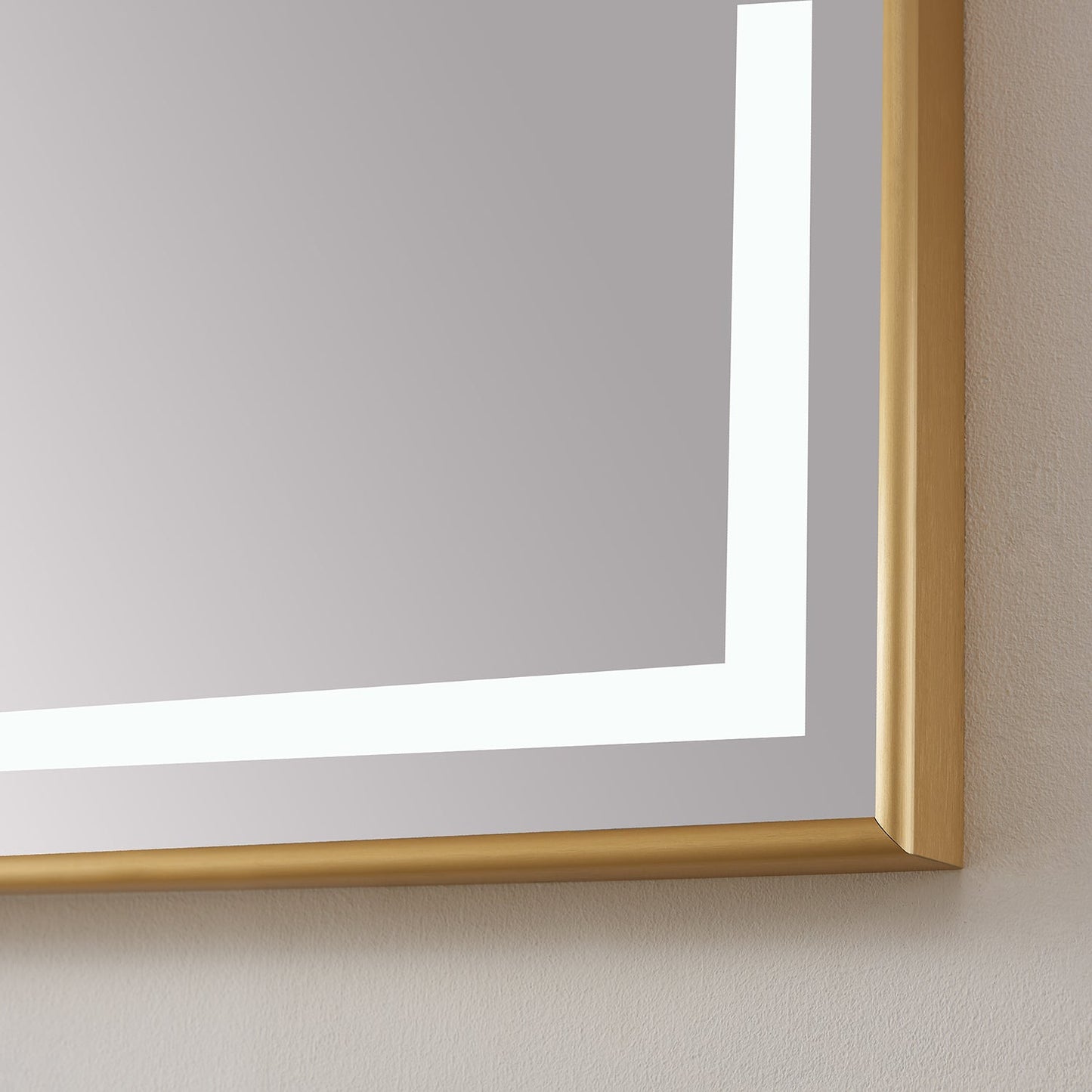 Teruel 60" Rectangular Aluminum Framed LED Wall Mount Bathroom Vanity Mirror in Gold