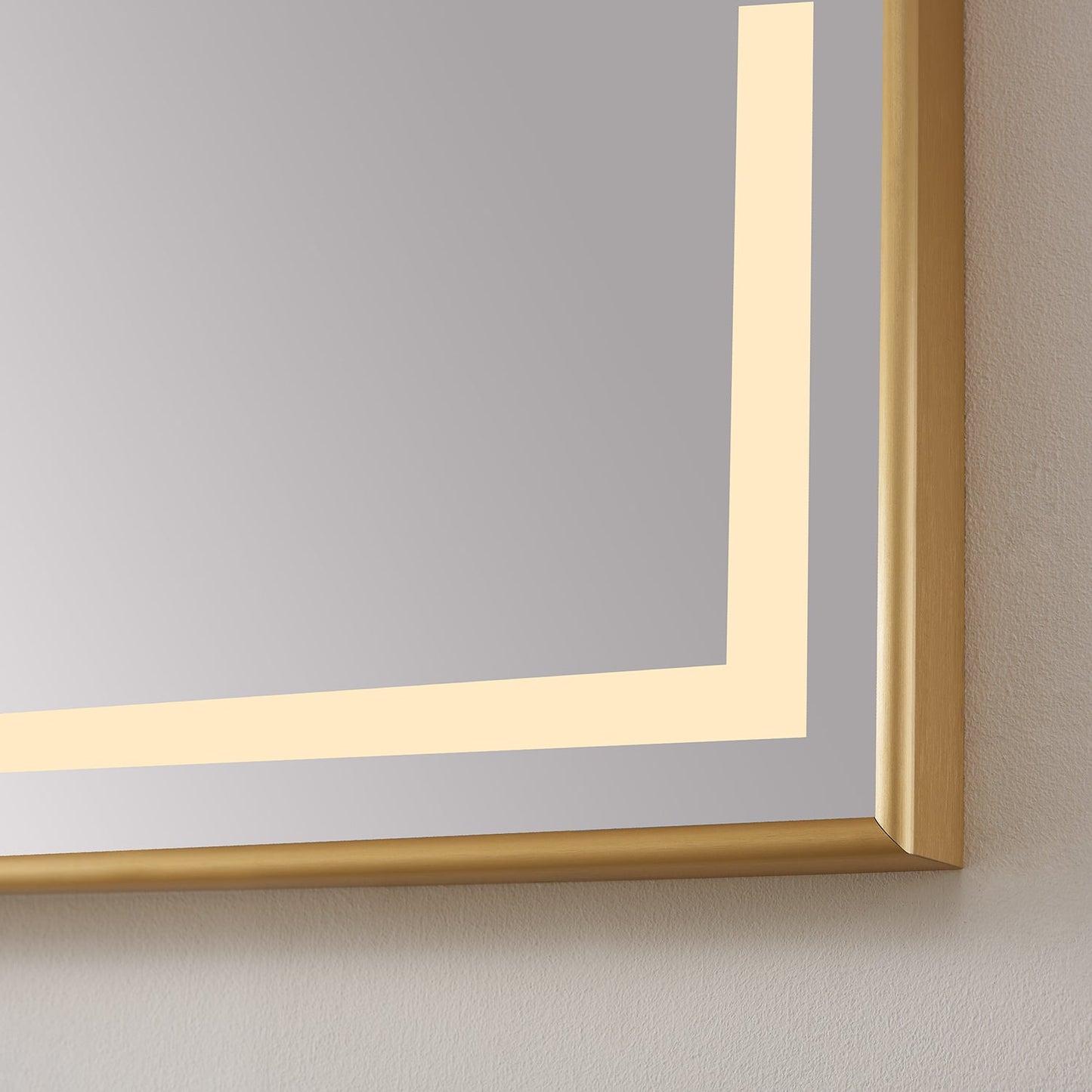 Teruel 60" Rectangular Aluminum Framed LED Wall Mount Bathroom Vanity Mirror in Gold