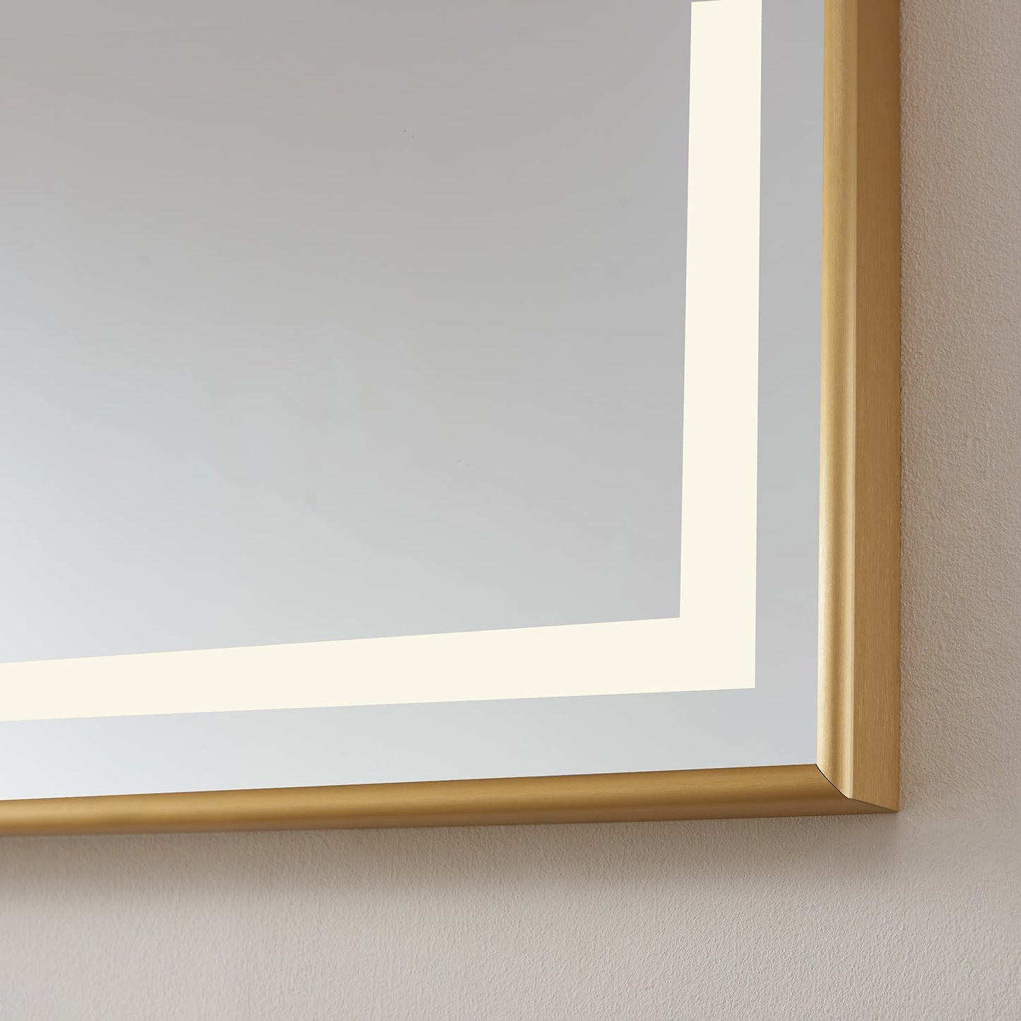 Teruel 72" Rectangular Aluminum Framed LED Wall Mount Bathroom Vanity Mirror in Gold
