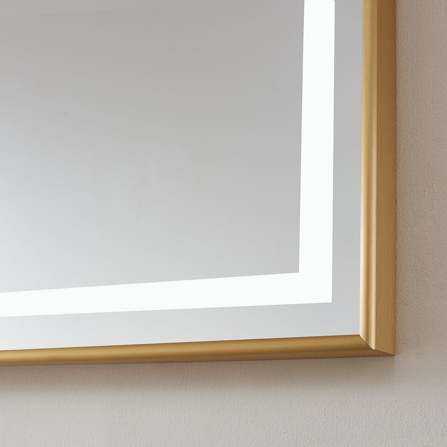 Teruel 72" Rectangular Aluminum Framed LED Wall Mount Bathroom Vanity Mirror in Gold