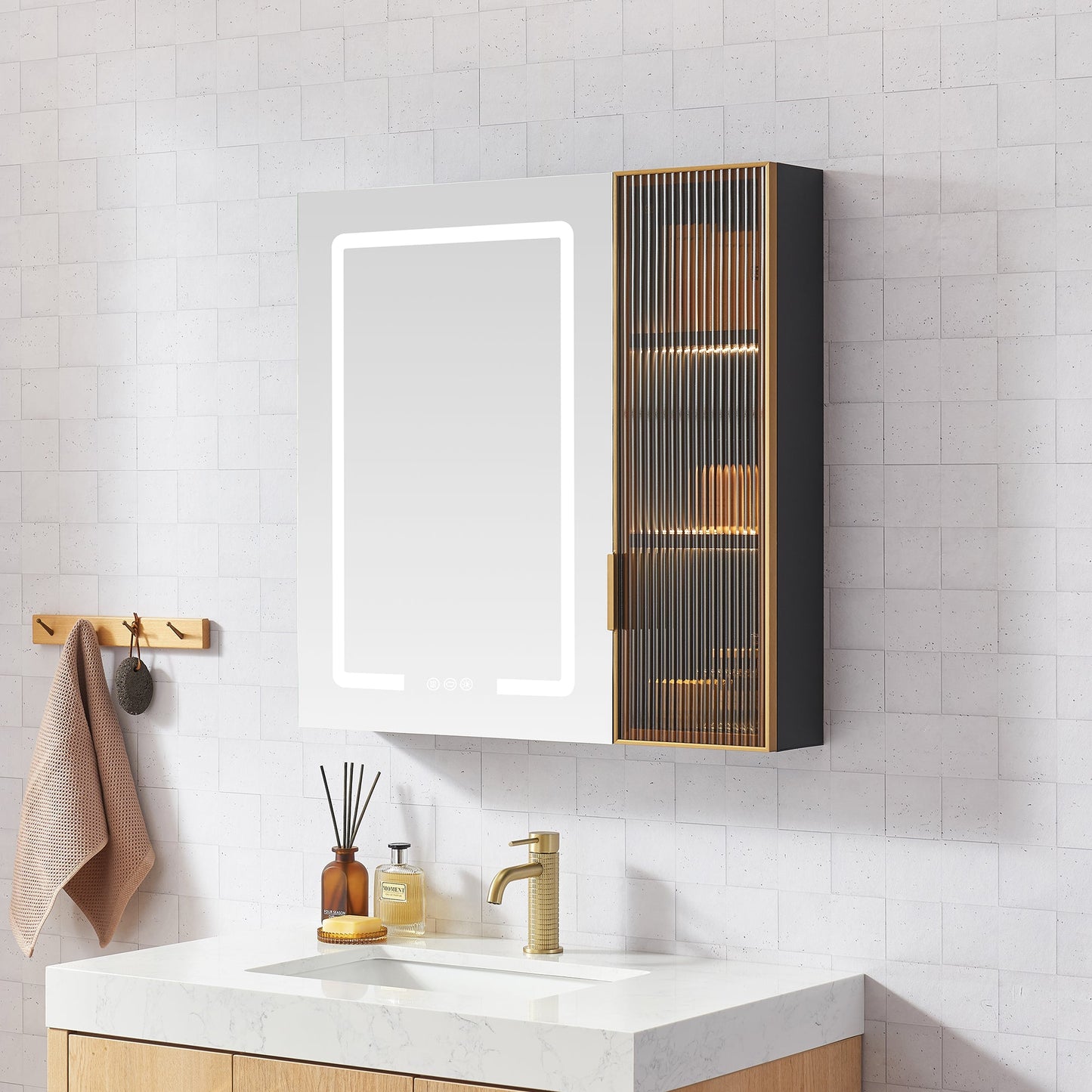 Cervia 30" W x 29.5" H Rectangular Medicine Cabinet with Aluminum Frameless LED Mirror