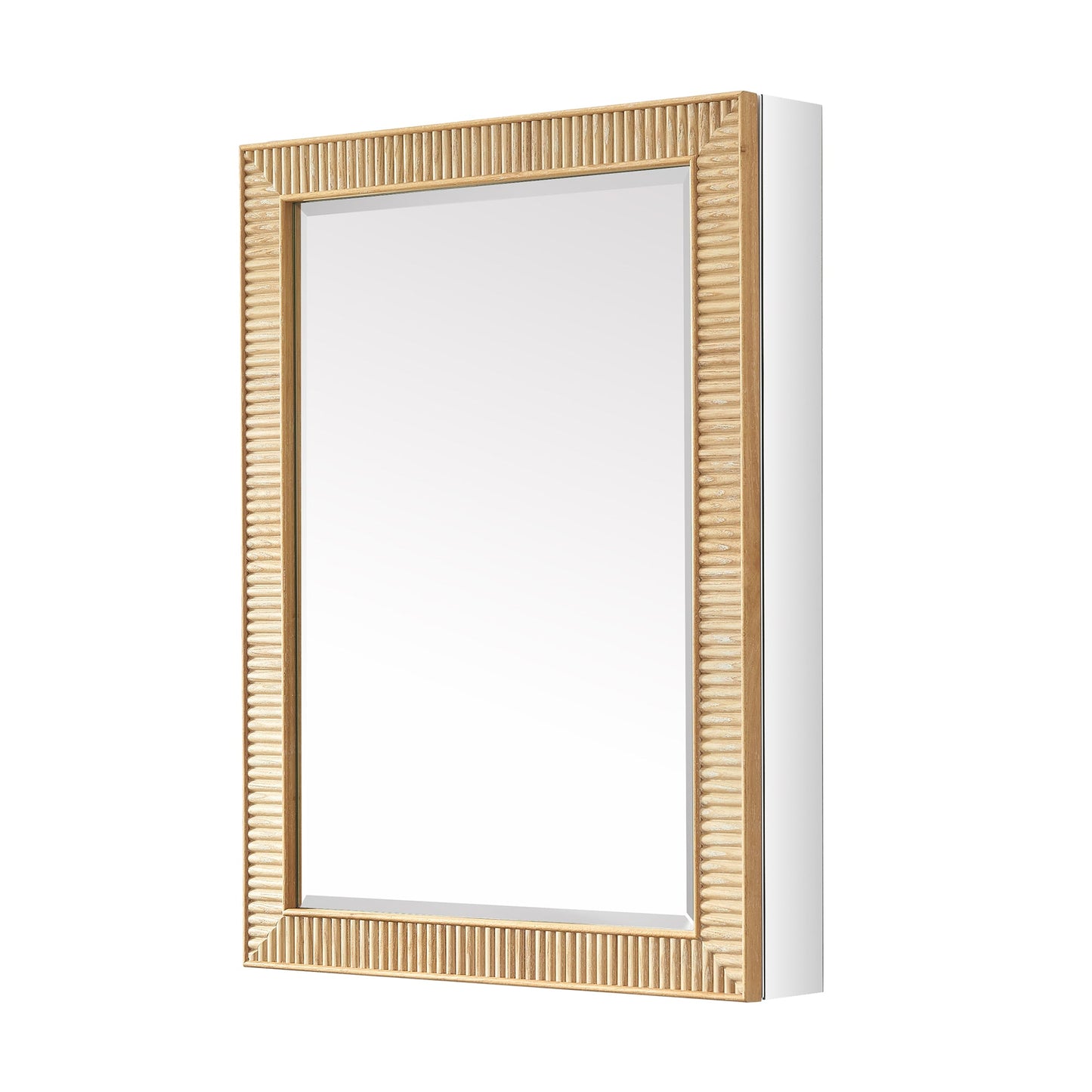 Bangalore 24" W x 31.9" H Rectangular Wood Framed Medicine Cabinet in Washed Ash Grey