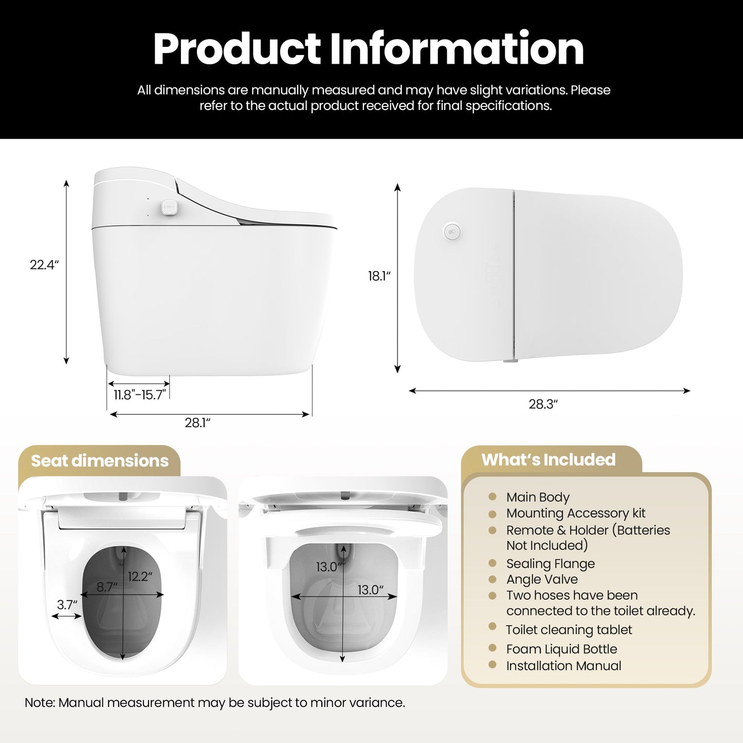 Vittuone Elongated  Smart Bidet Toilet ULTRA PLUS Version