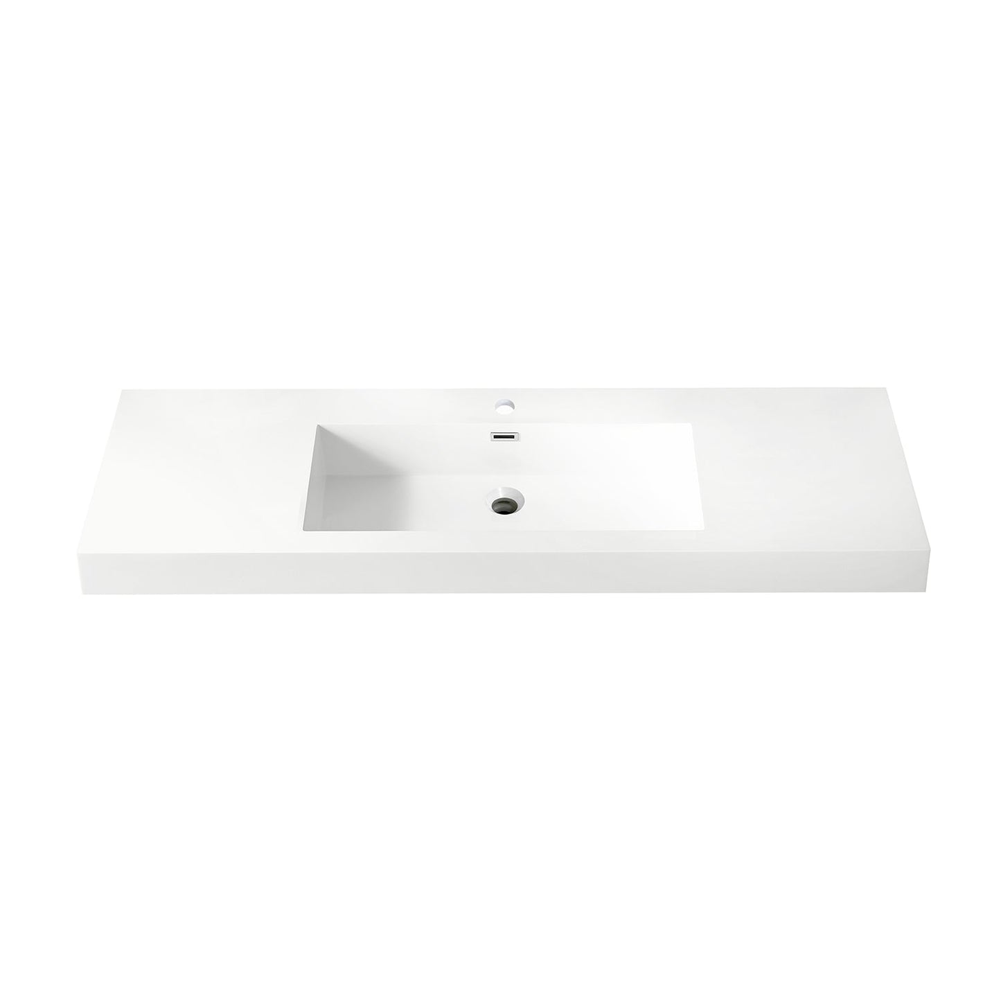 Ablitas Square White Finish Composite Granite Stone Vessel Bathroom Vanity Sink