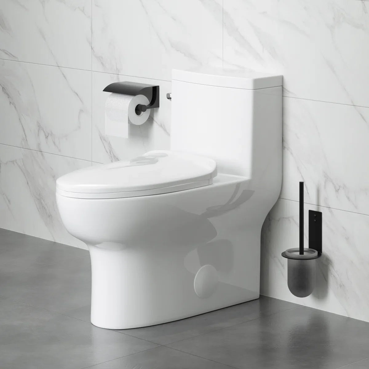 Salerno Elongated One-Piece Toilet – Side or Top Flush Button