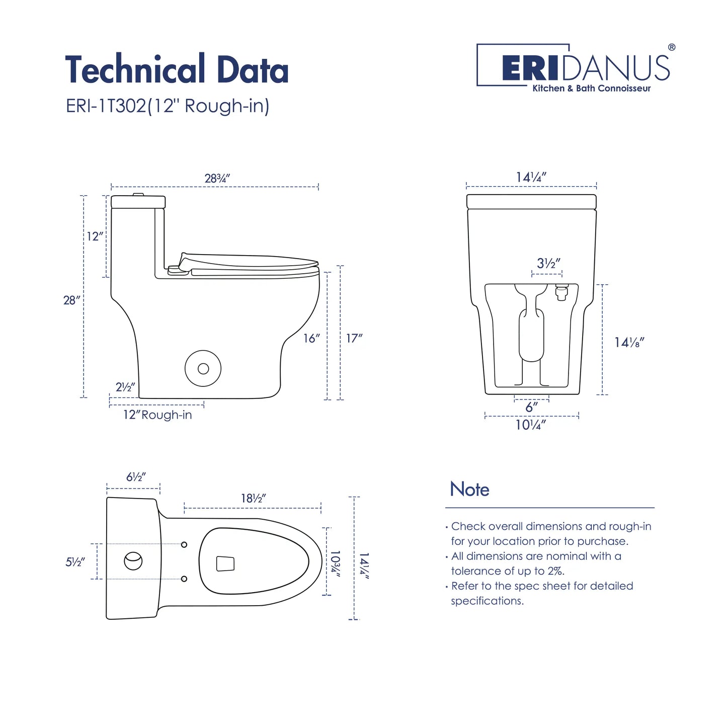 Salerno Elongated One-Piece Toilet – Side or Top Flush Button
