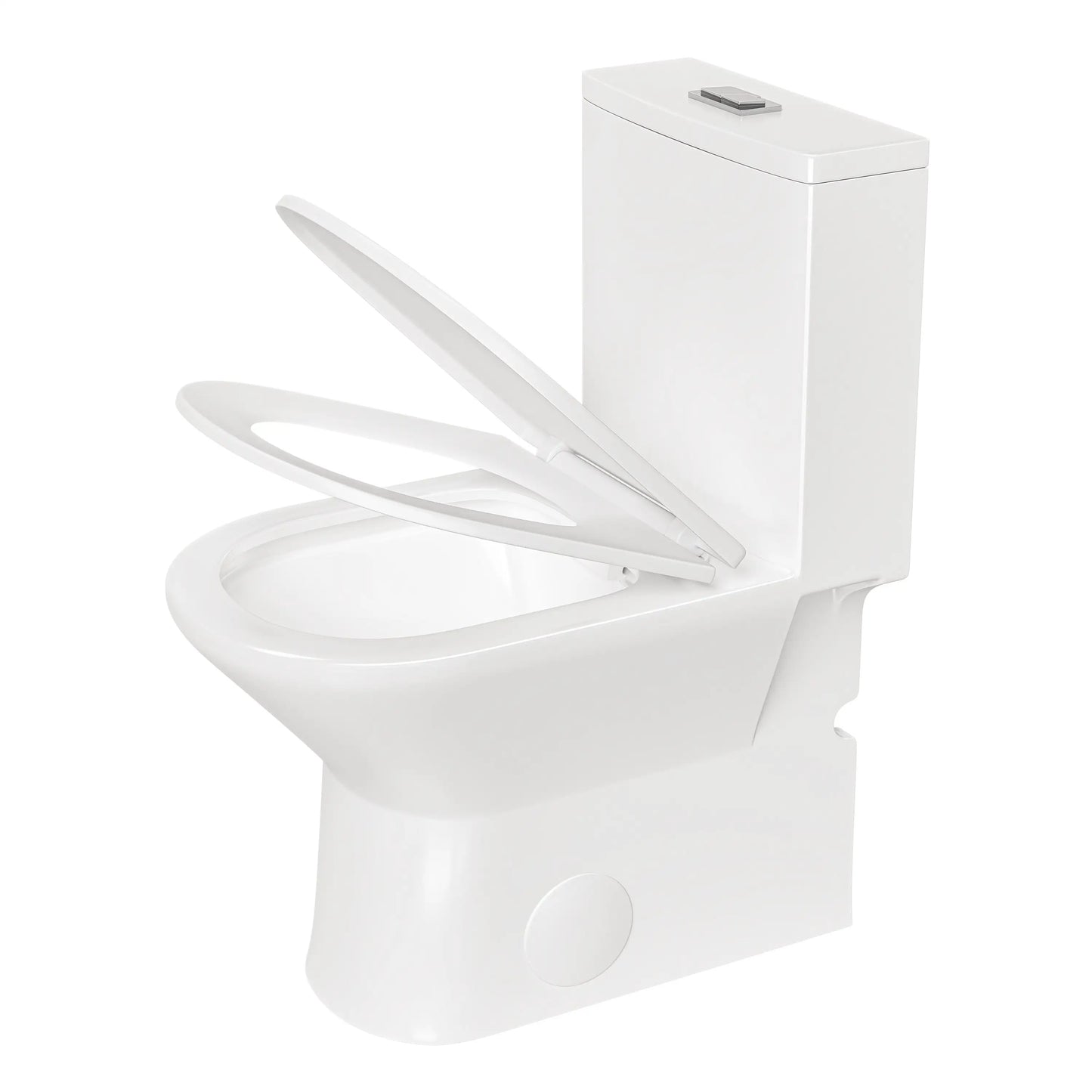 Naples 25" Depth Compact Elongated One-Piece Toilet, Dual Flush, Chair Height