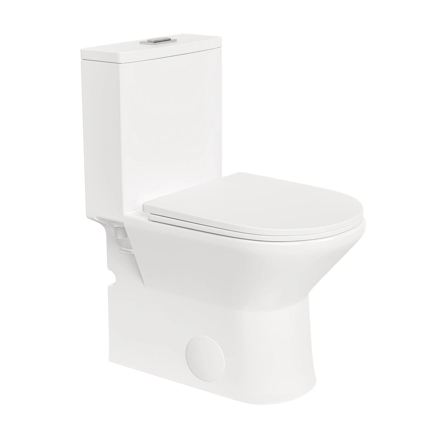 Naples 25" Depth Compact Elongated One-Piece Toilet, Dual Flush, Chair Height