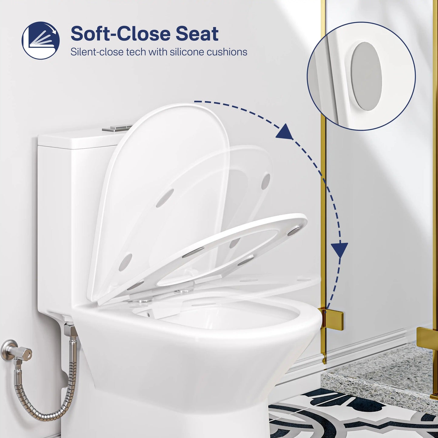 Naples 25" Depth Compact Elongated One-Piece Toilet, Dual Flush, Chair Height