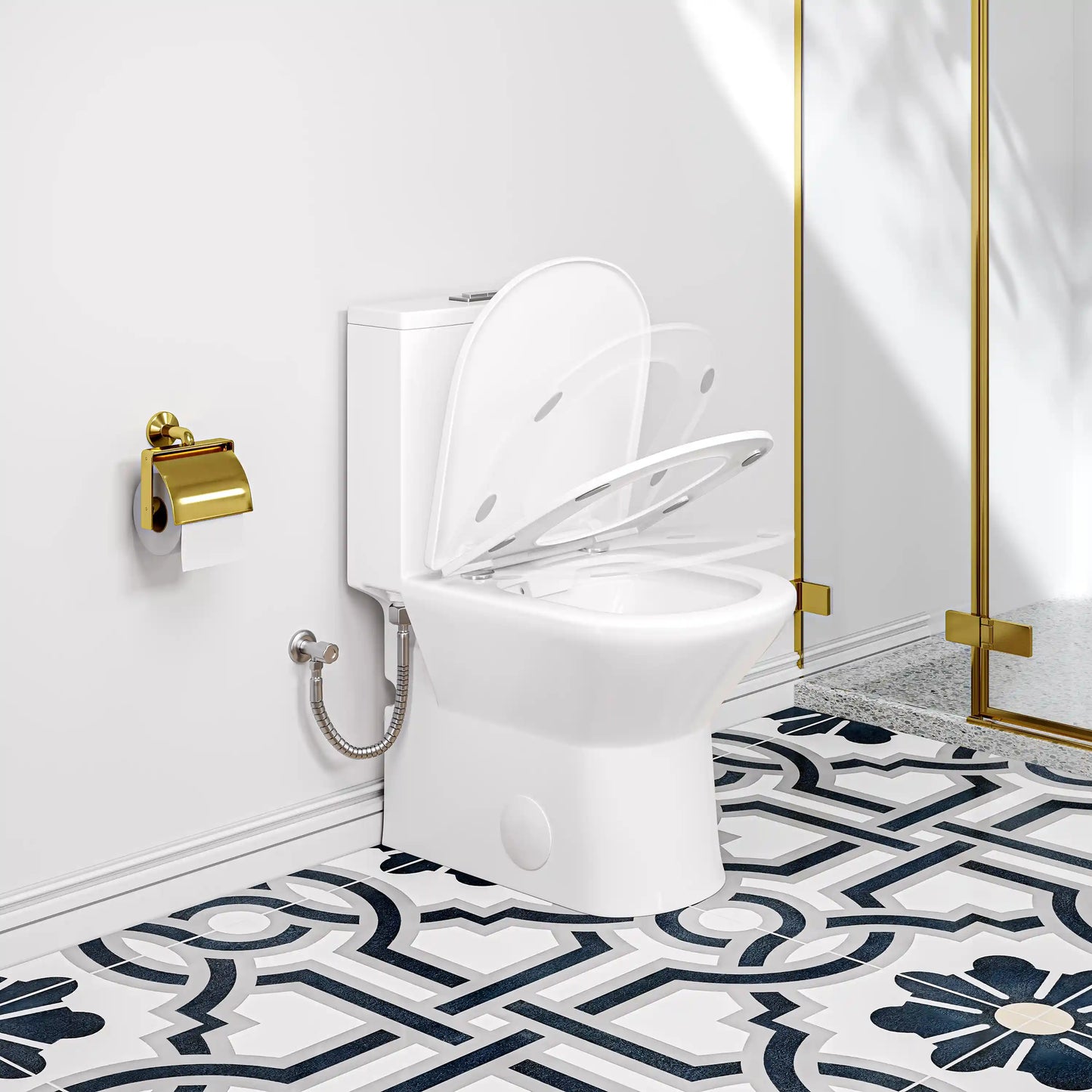 Naples 25" Depth Compact Elongated One-Piece Toilet, Dual Flush, Chair Height