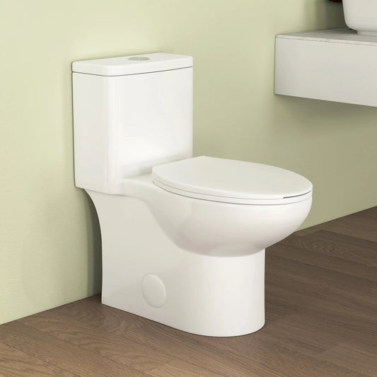 Dublin 1.1/1.6 GPF Elongated Chair Height One-Piece Toilet, Floor Mounted
