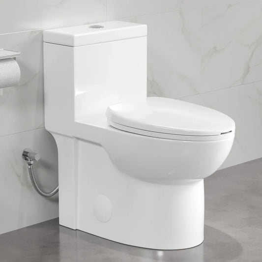 Denbigh One-Piece Toilet – Dual or Single Flush, Comfort Height