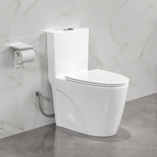 Reno One-Piece Chair Height Elongated Toilet, 1.1/1.6 GPF Dual Flush, Multiple Colors
