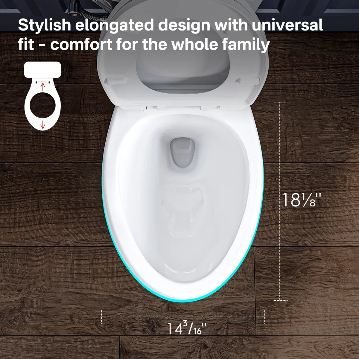 Dayton Elongated 18.9" Chair Height Two-Piece Toilet, Single or Dual Flush, Soft-Close Seat