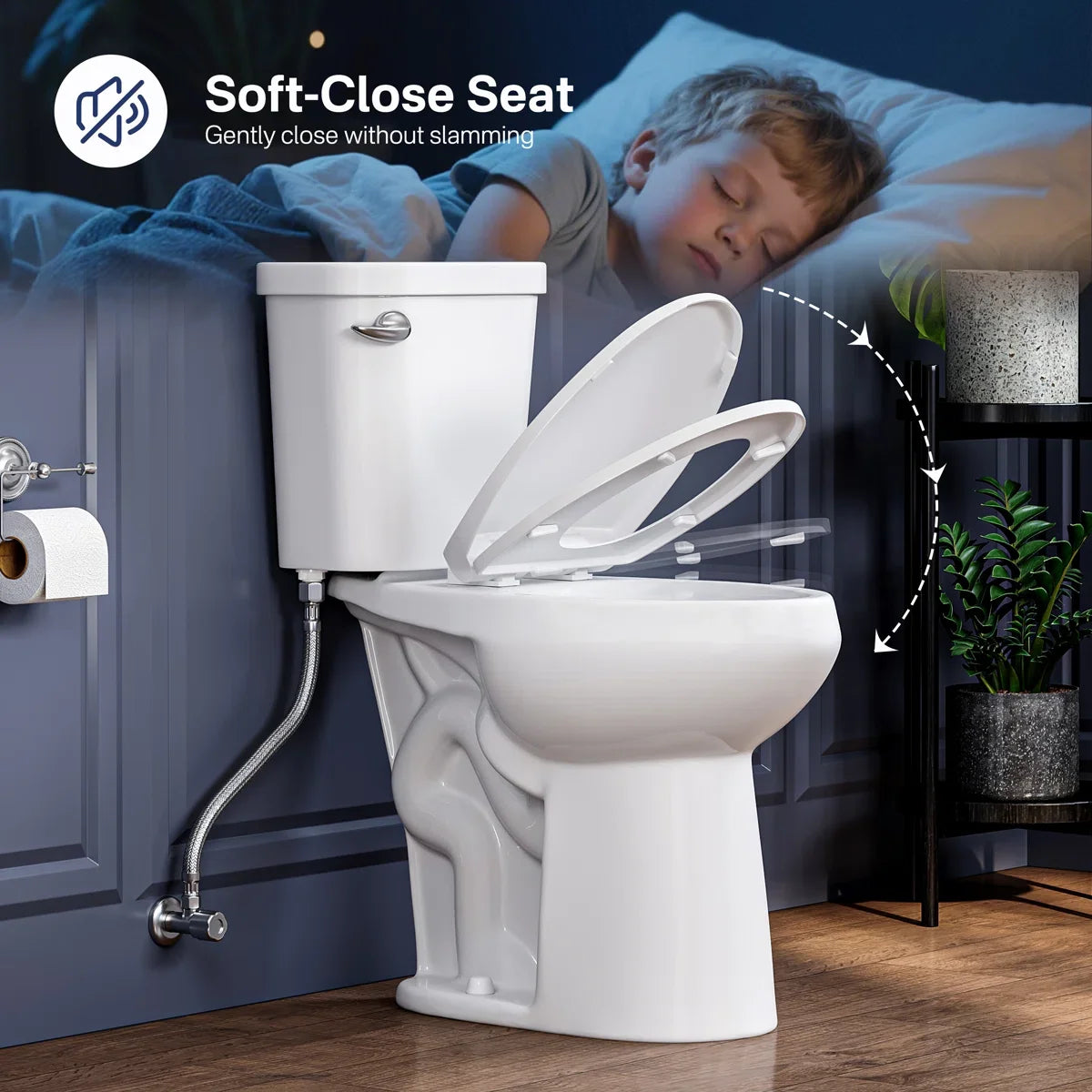 Dayton Elongated 20.7" Chair Height Two-Piece Toilet, 1.28 GPF Single Flush, Soft-Close Seat