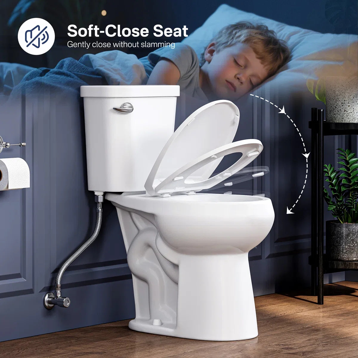 Dayton Round 18.9" Chair Height Two-Piece Toilet, 1.28 GPF Single Flush, Soft-Close Seat