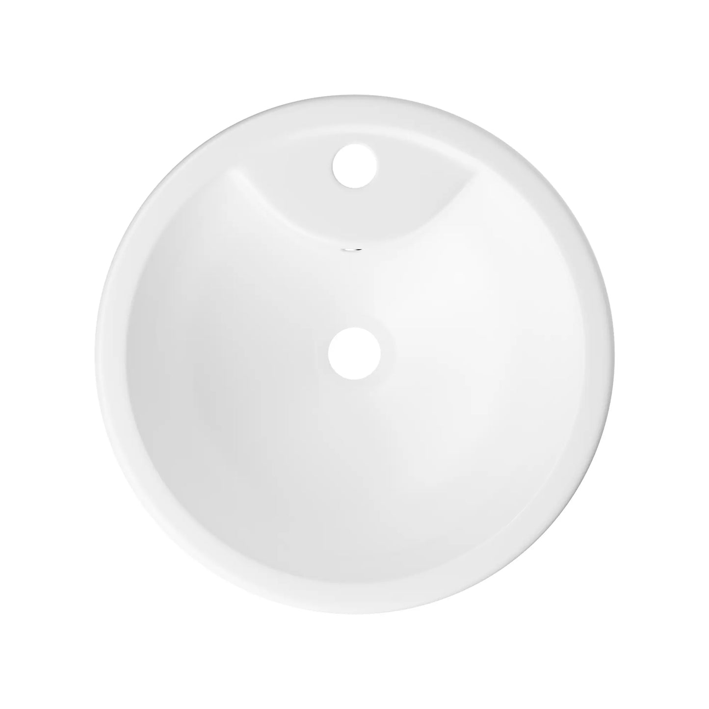 Denbigh 33.5" H Crisp White Ceramic Circular Freestanding Pedestal Bathroom Sink with Overflow