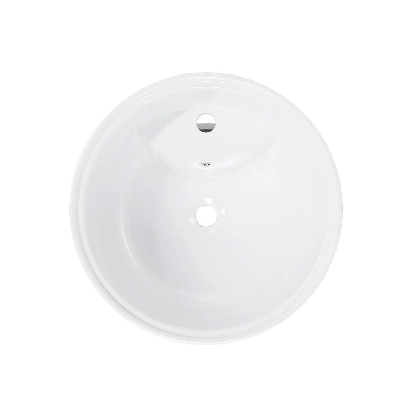 Reno 38" H Vitreous China Circular One-Piece Freestanding Pedestal Bathroom Sink with Overflow