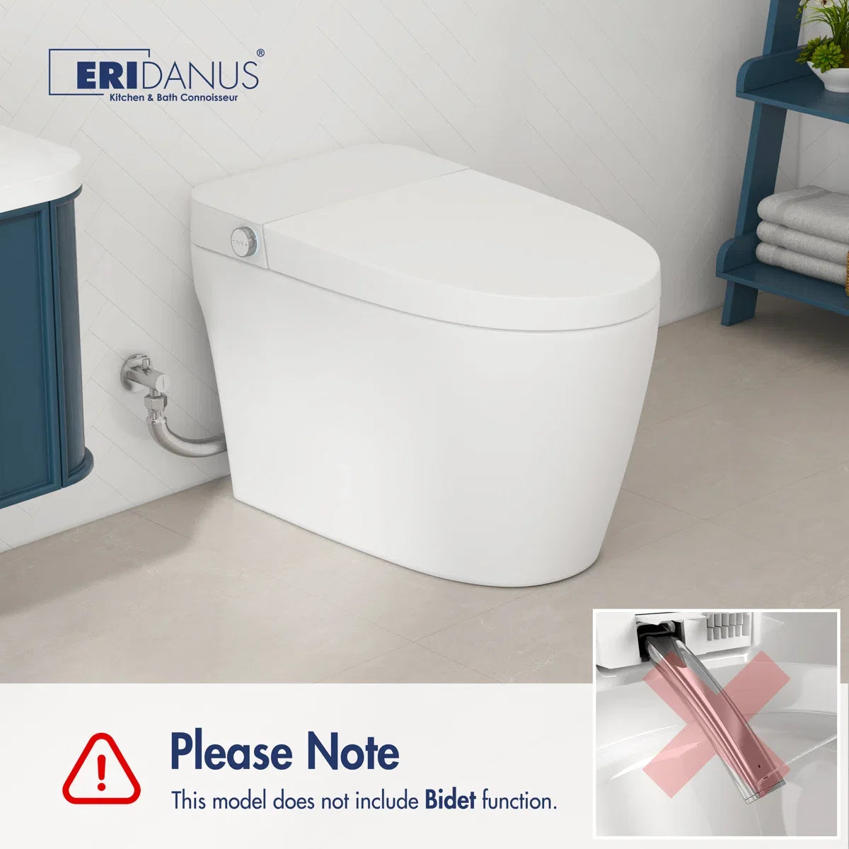 Piedmont Elongated Smart Toilet – Heated Seat, Touchless Flush & Optional Bidet