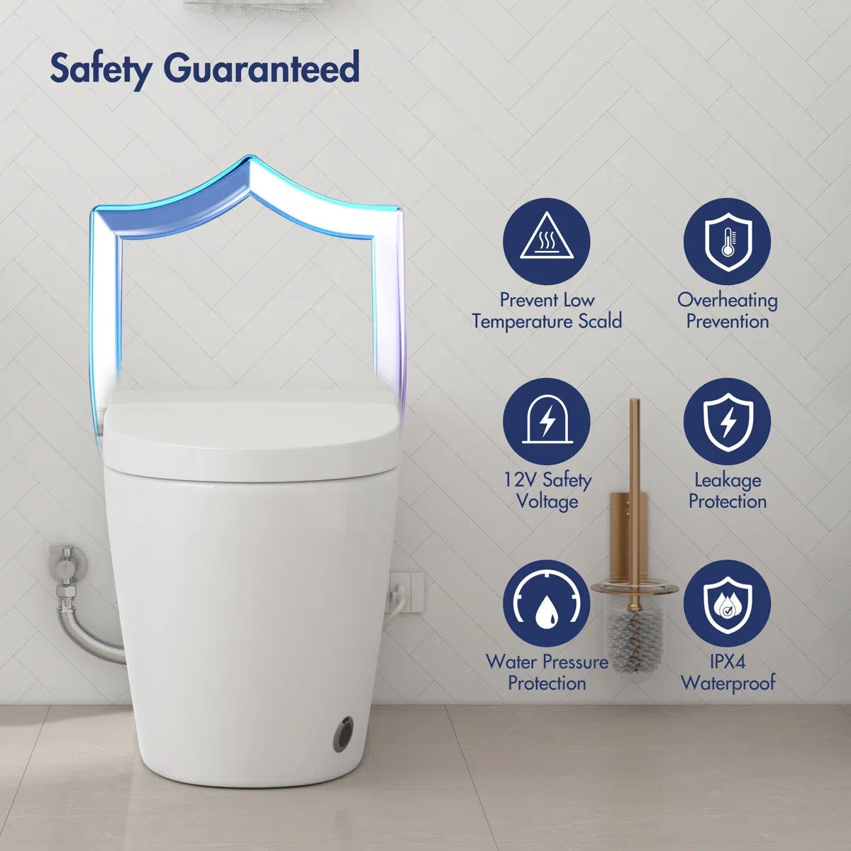Piedmont Elongated Smart Toilet – Heated Seat, Touchless Flush & Optional Bidet
