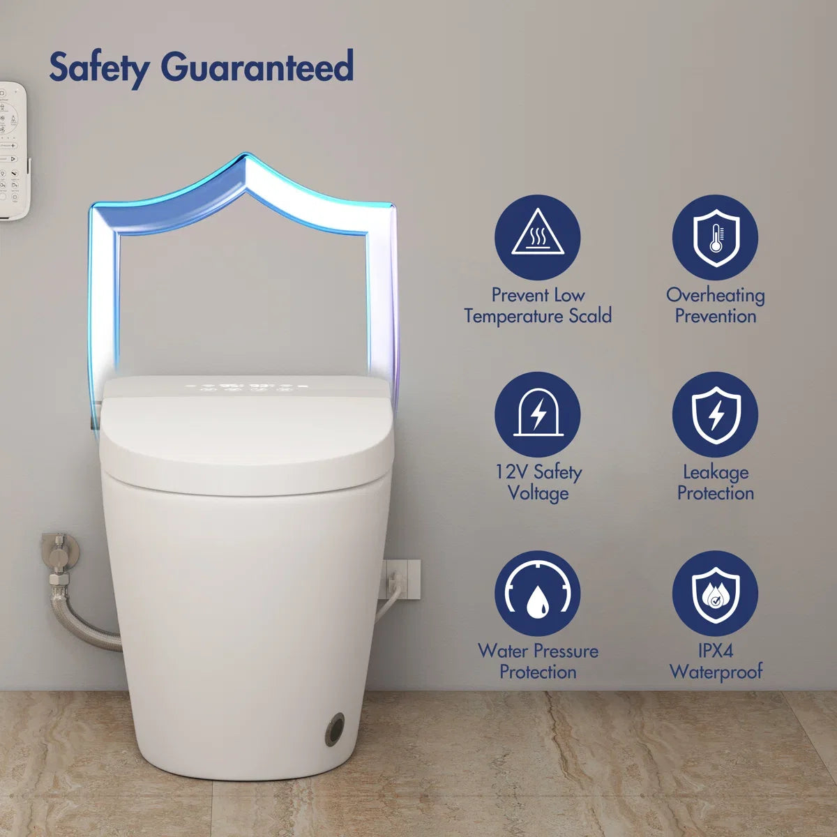 Piedmont Elongated Smart Toilet – Heated Seat, Touchless Flush & Optional Bidet