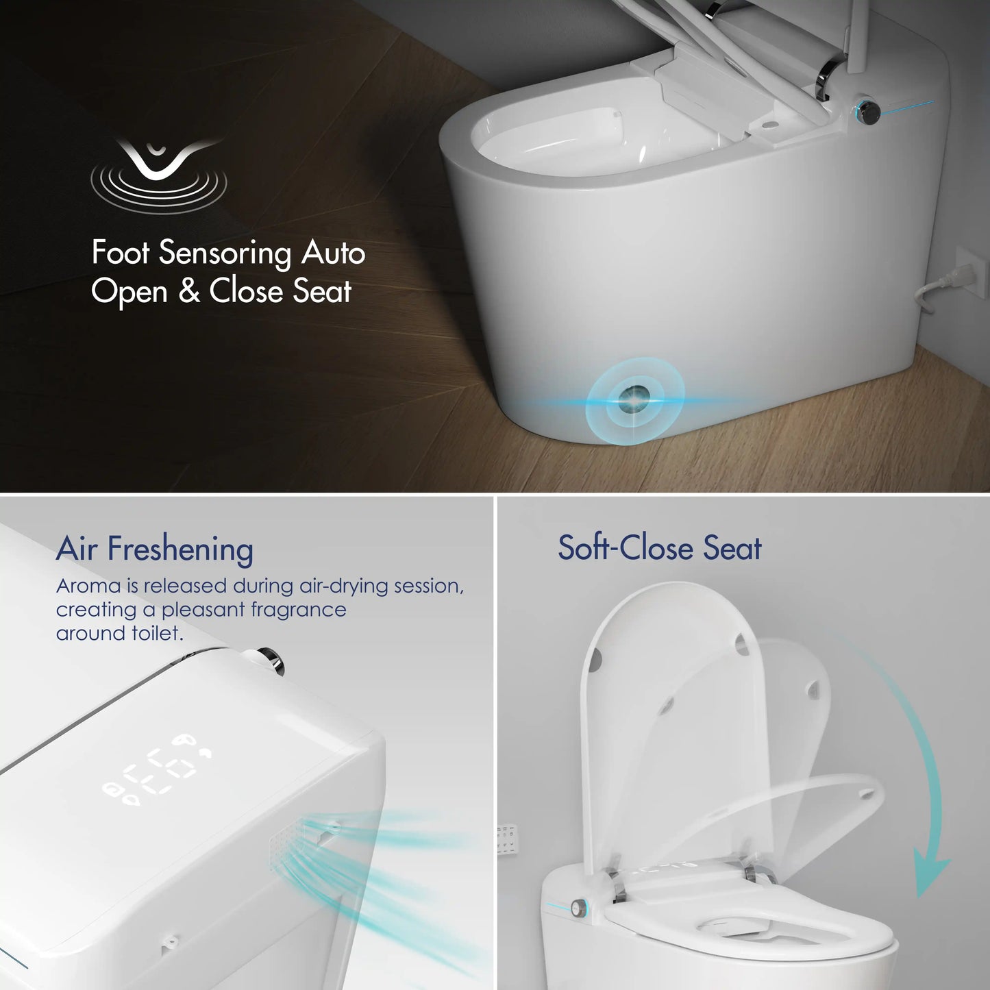 Achernar Elongated Smart Toilet with Auto-Open Lid, Heated Bidet & Touchless Flush
