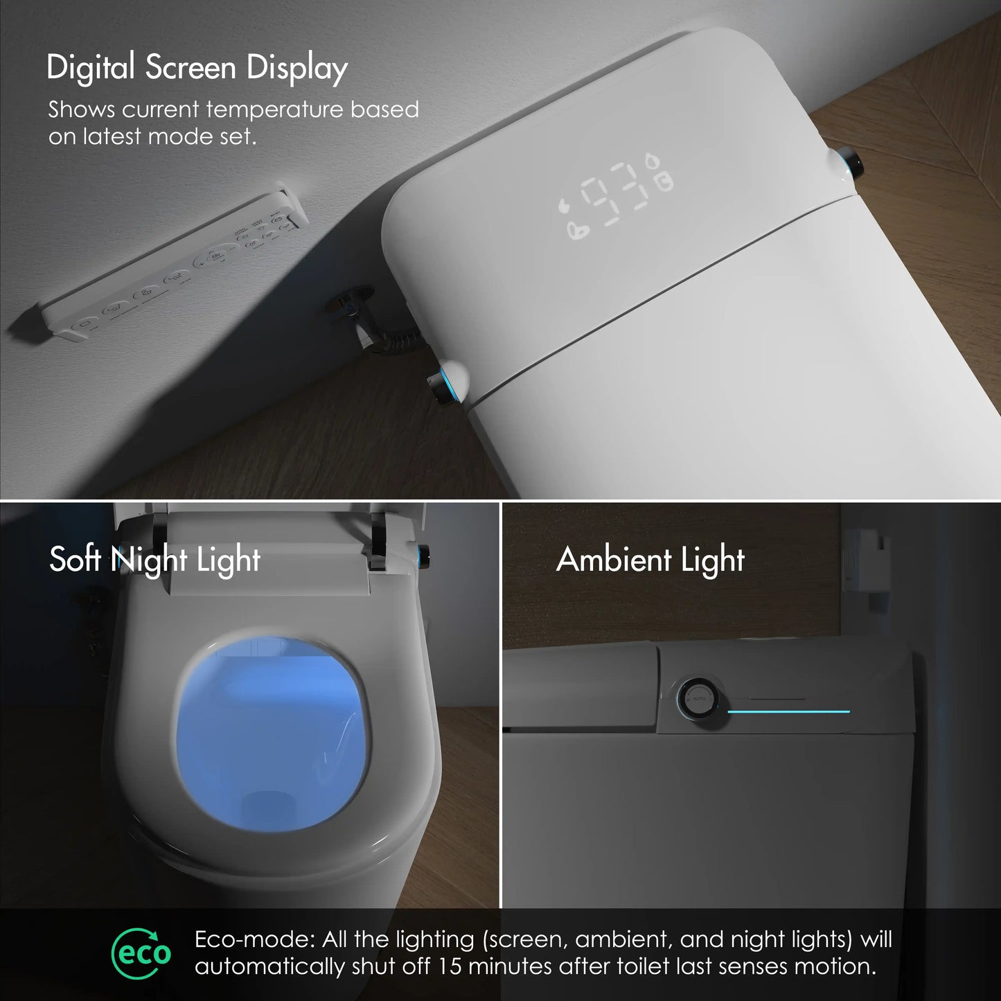Achernar Elongated Smart Toilet with Auto-Open Lid, Heated Bidet & Touchless Flush