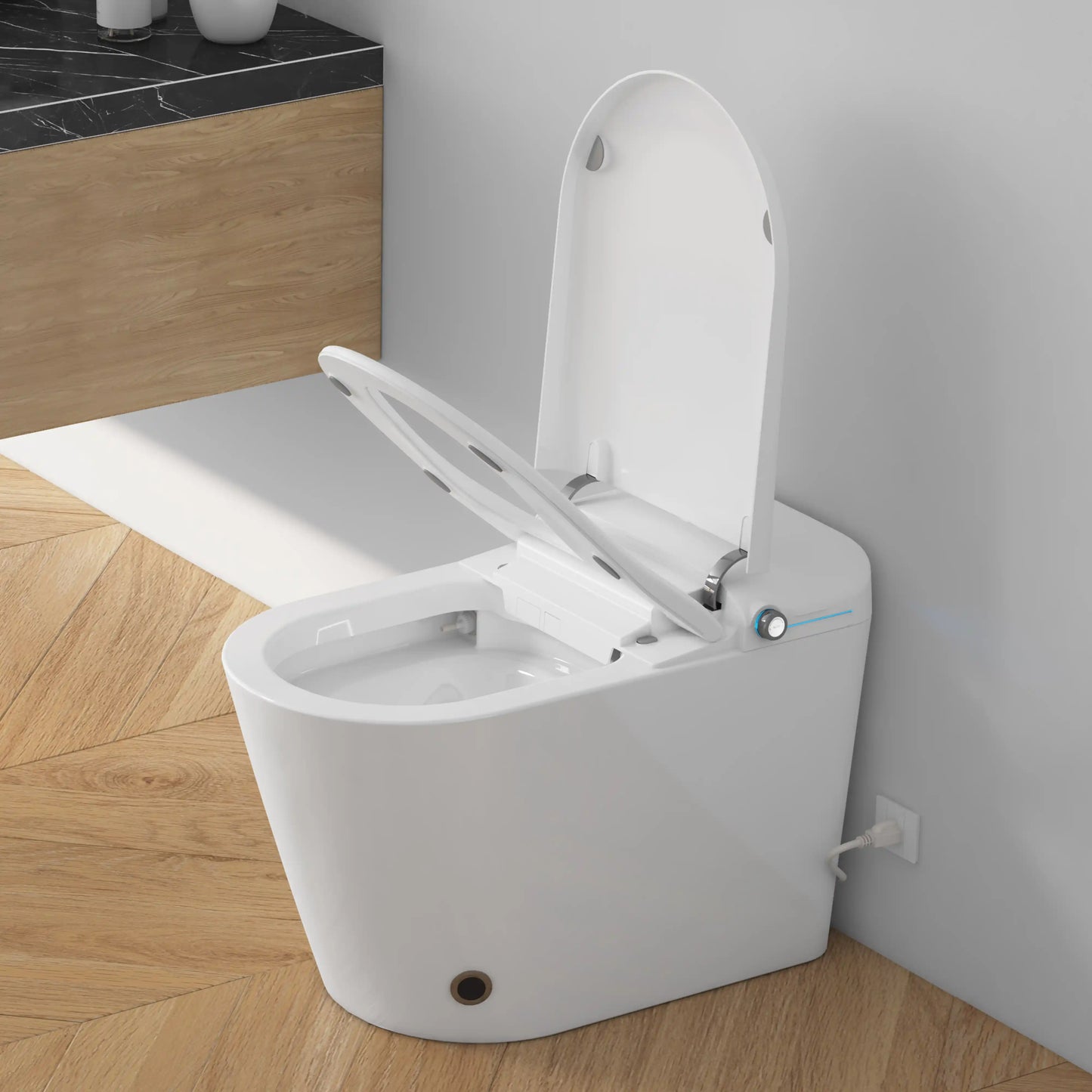 Achernar Elongated Smart Toilet with Auto-Open Lid, Heated Bidet & Touchless Flush