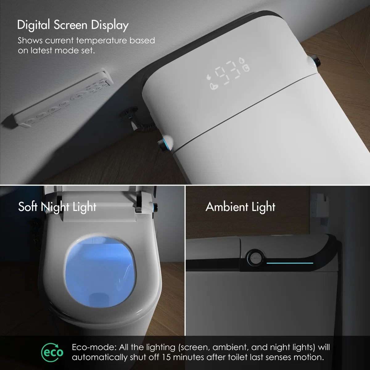 Achernar Elongated Smart Toilet with Auto-Open Lid, Heated Bidet & Touchless Flush
