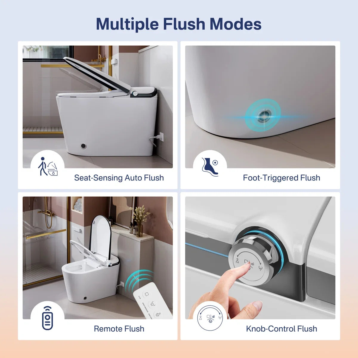 Achernar Elongated Smart Toilet with Auto-Open Lid, Heated Bidet & Touchless Flush