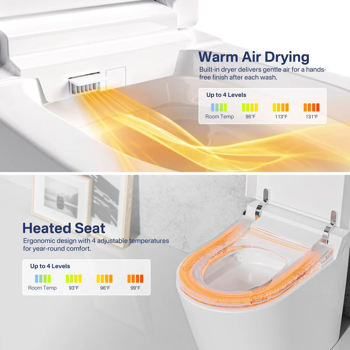 Mason Elongated Smart Toilet with Bidet, Heated Seat & Touchless Flush