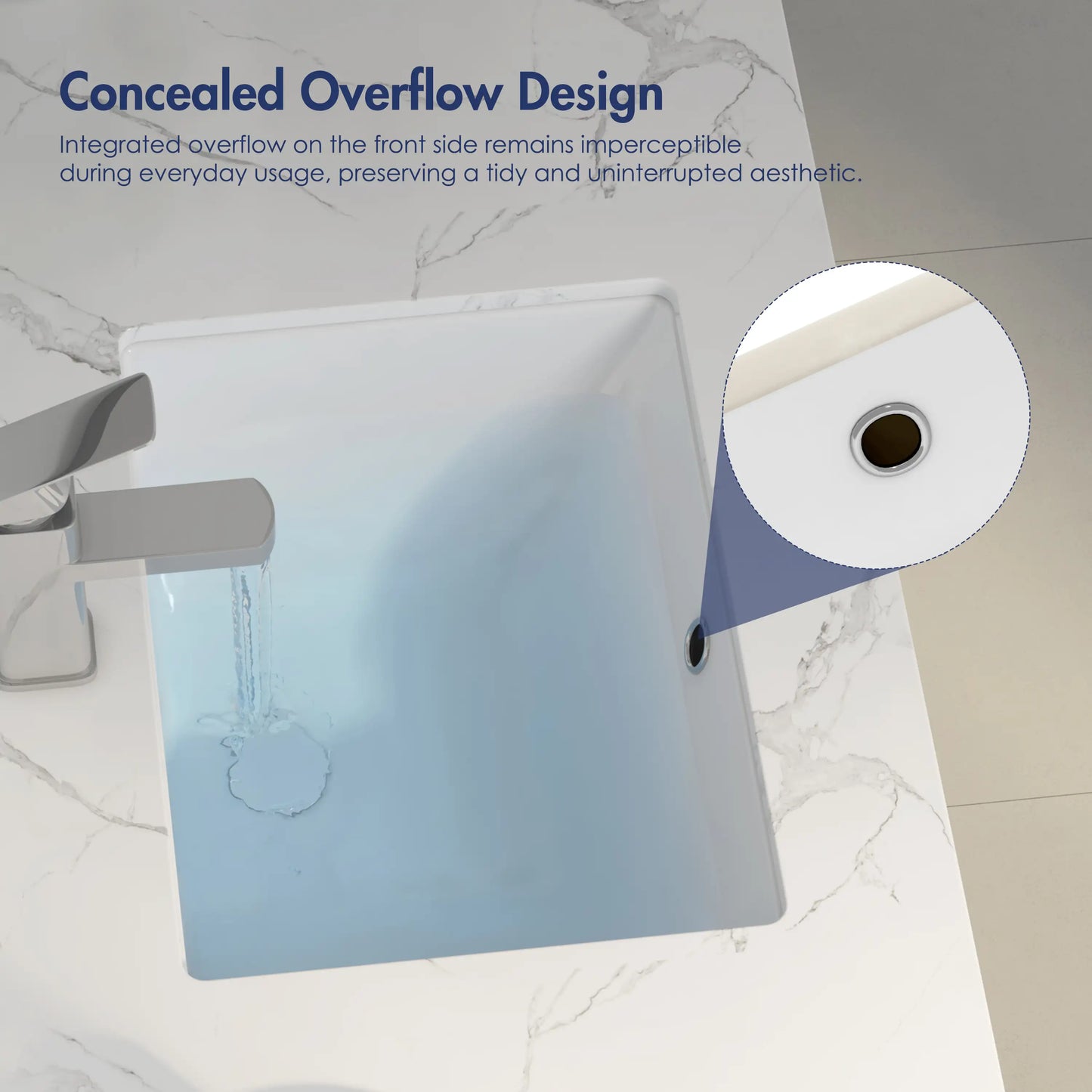 Denbigh 18" x 13" Rectangular Undermount Vitreous China Bathroom Sink in White with Overflow