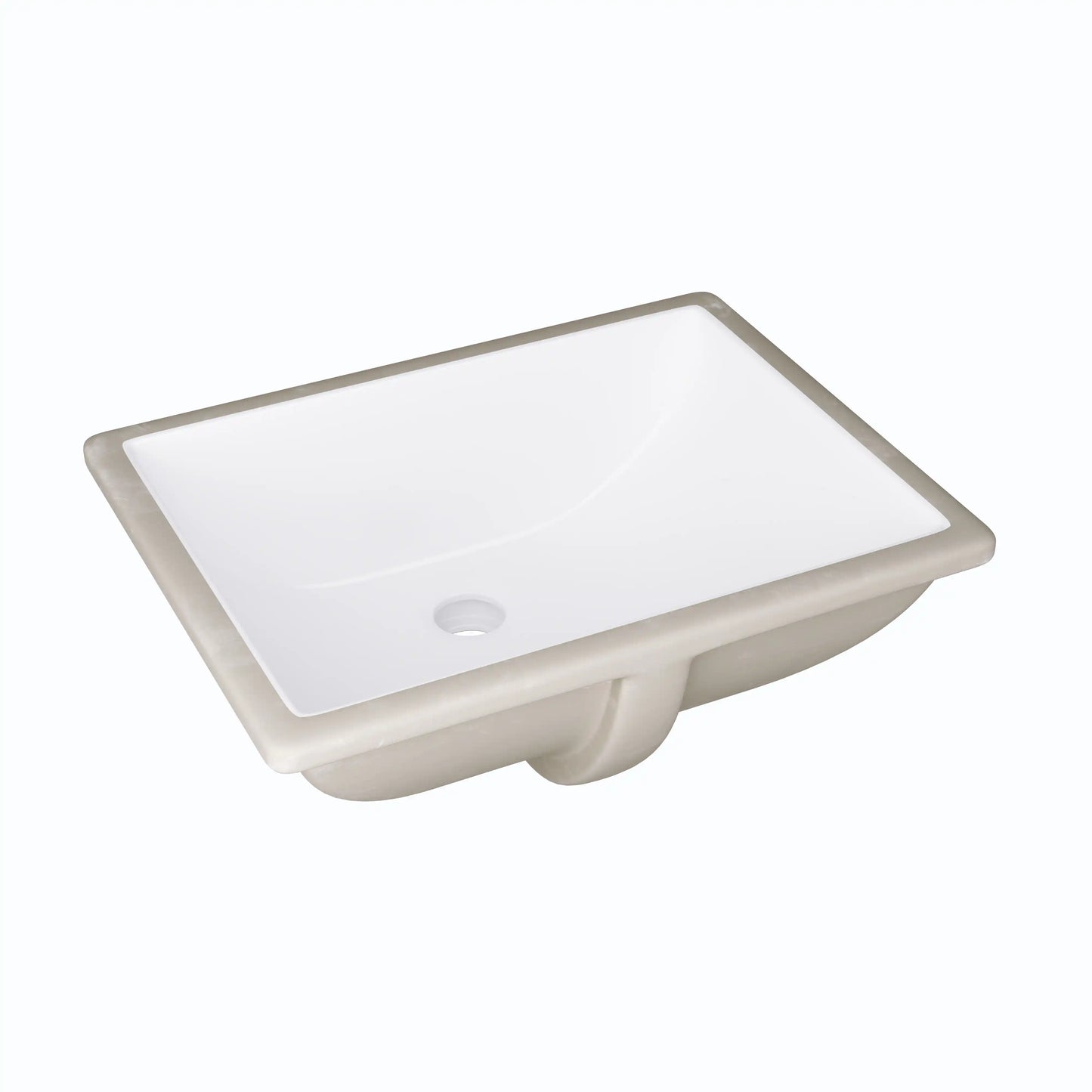 Denbigh 18" x 13" Rectangular Undermount Vitreous China Bathroom Sink in White with Overflow