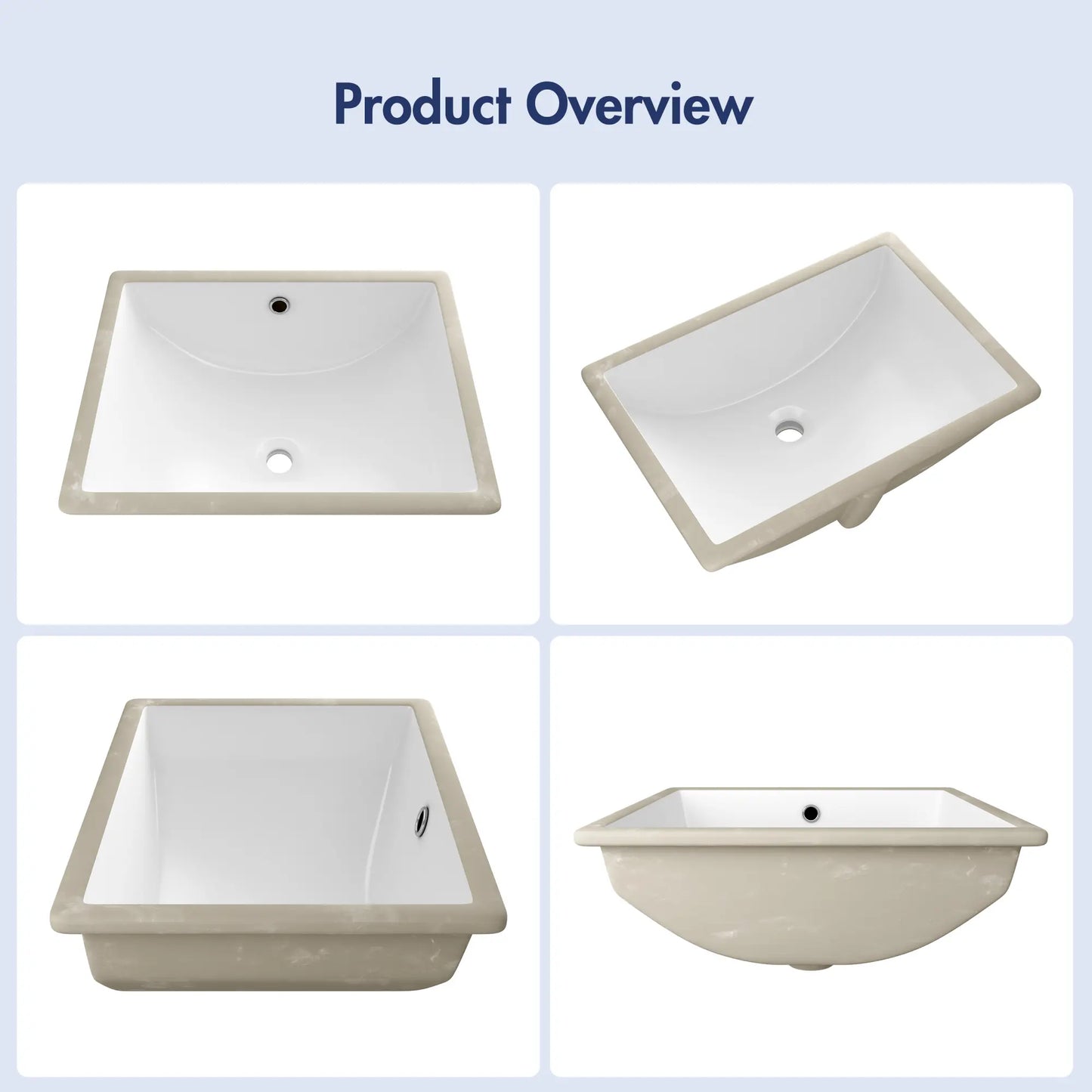 Denbigh 21" x 15" Rectangular Undermount Vitreous China Sink