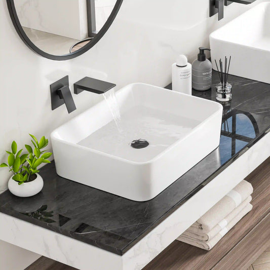 Denbigh 19" x 14'' White Vitreous China Rectangular Vessel Bathroom Sink