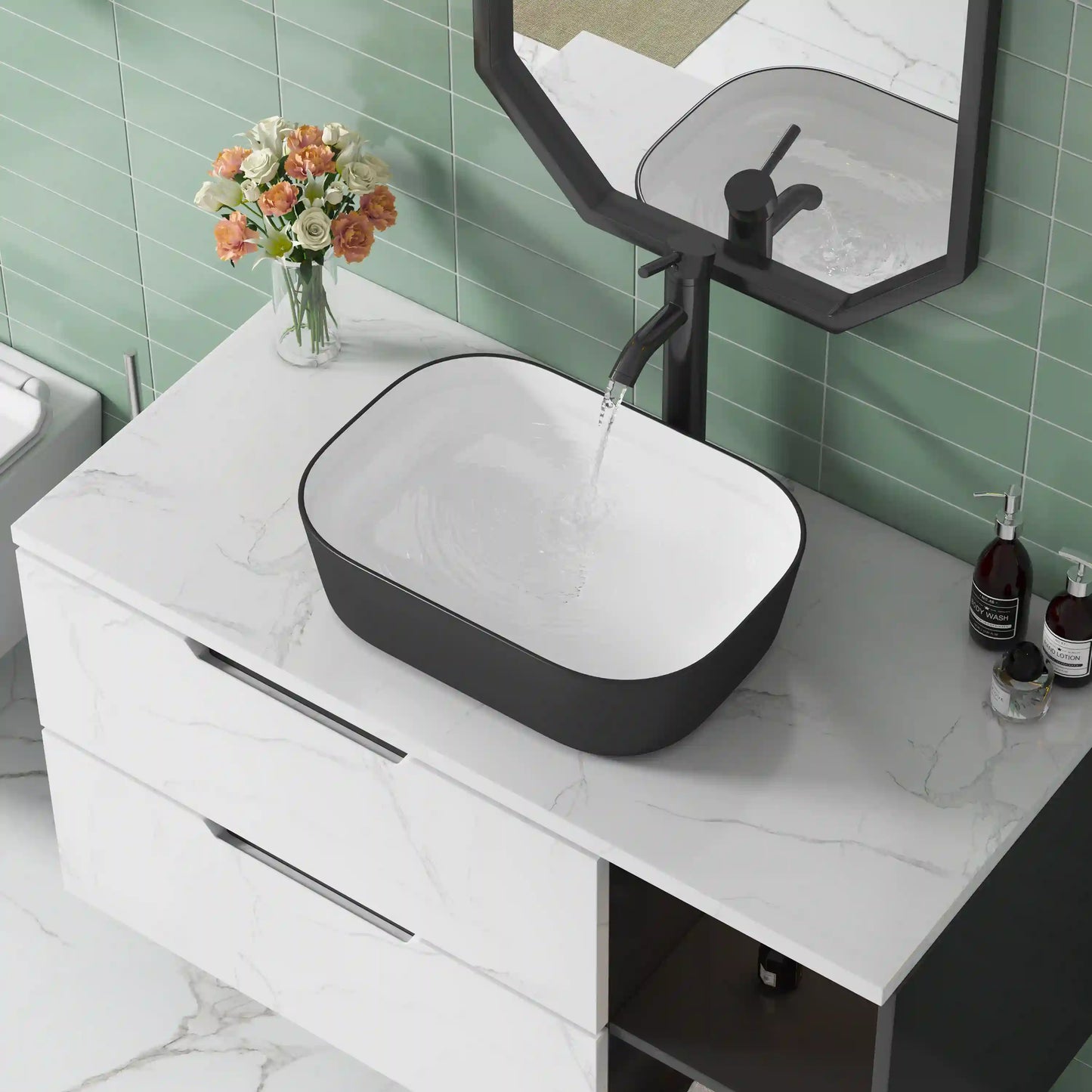 Salerno 18" x 13" Rectangular Vessel Vitreous China Bathroom Sink with Multiple Colors