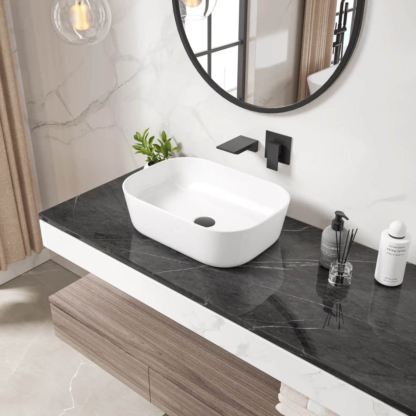Salerno 18" x 13" Rectangular Vessel Vitreous China Bathroom Sink with Multiple Colors