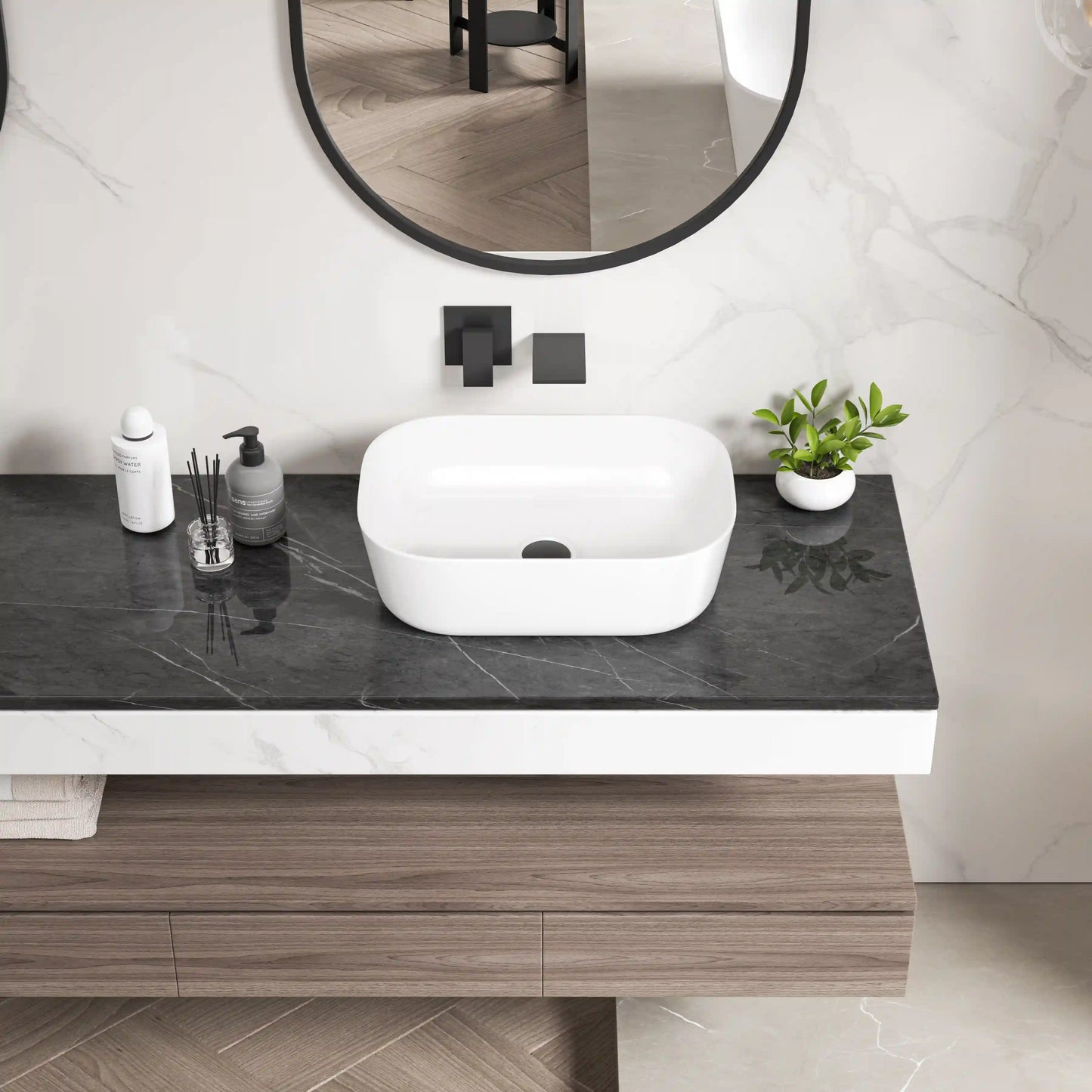 Salerno 18" x 13" Rectangular Vessel Vitreous China Bathroom Sink with Multiple Colors