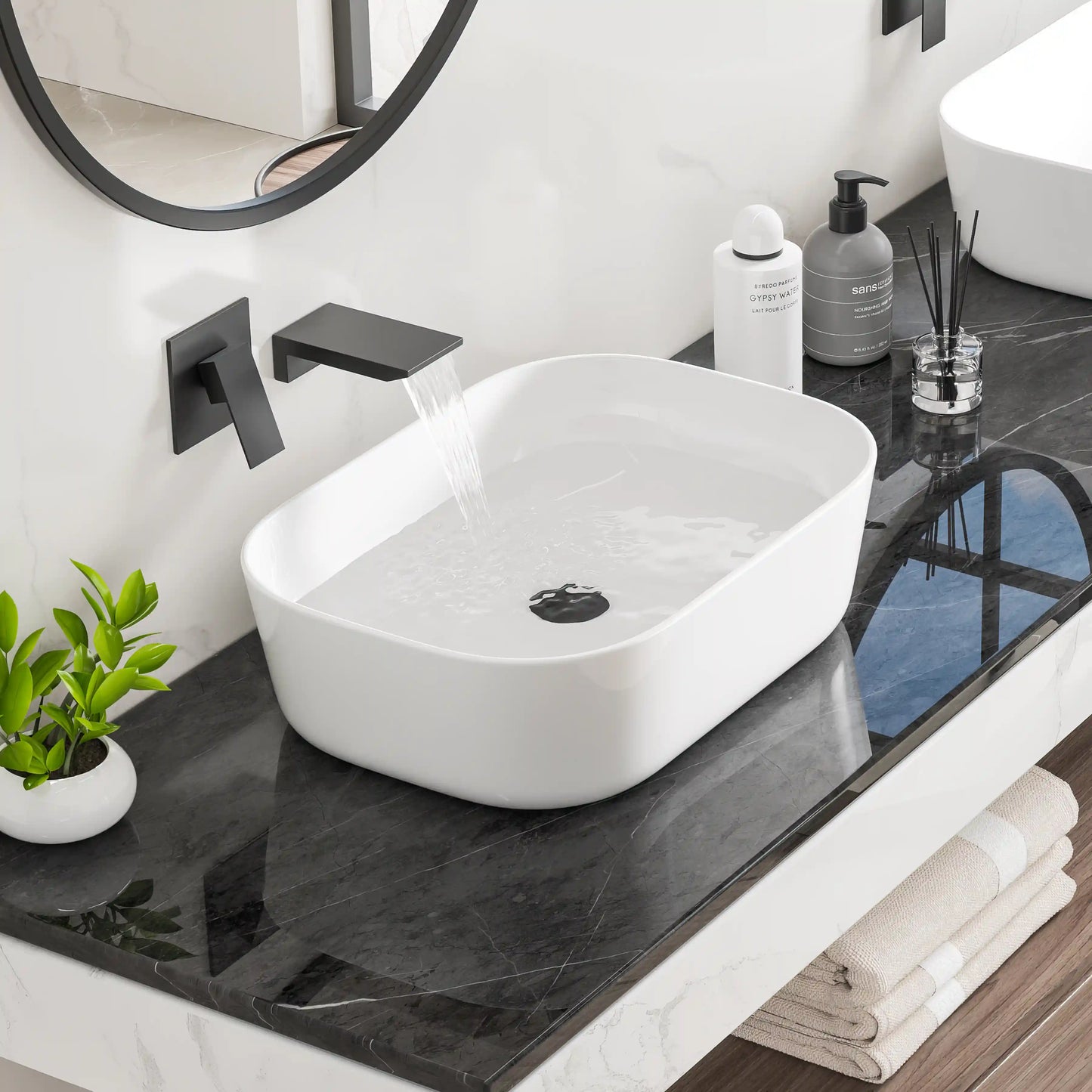 Salerno 18" x 13" Rectangular Vessel Vitreous China Bathroom Sink with Multiple Colors