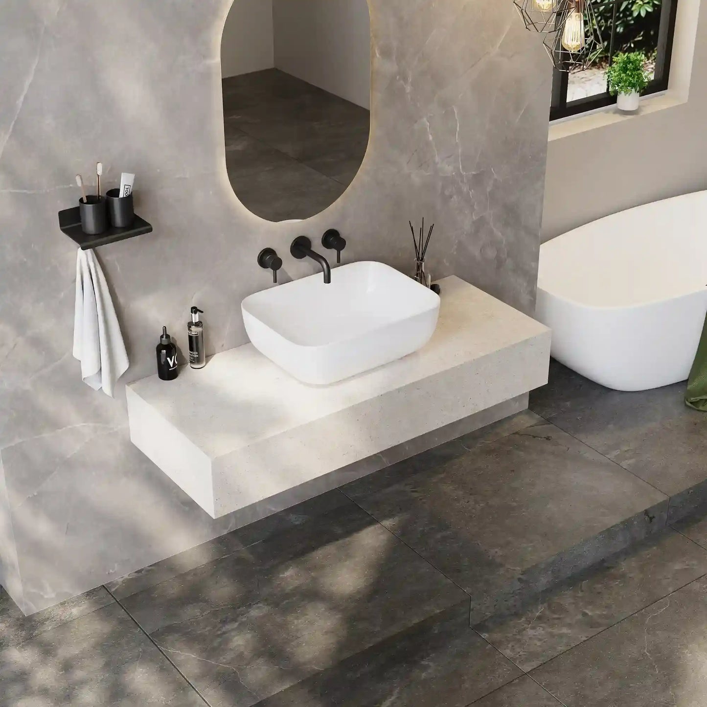 16" x 12" Rectangular White Ceramic Bathroom Vessel Sink