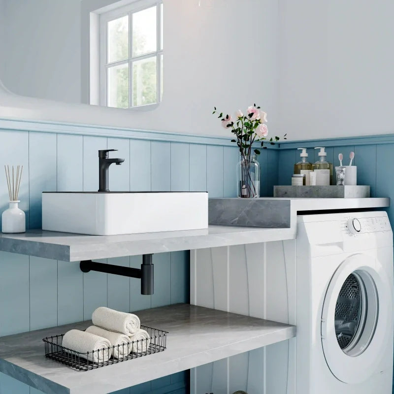 Denbigh 19" x 14" Rectangular China Rectangular Vessel Bathroom Sink with Faucet Hole