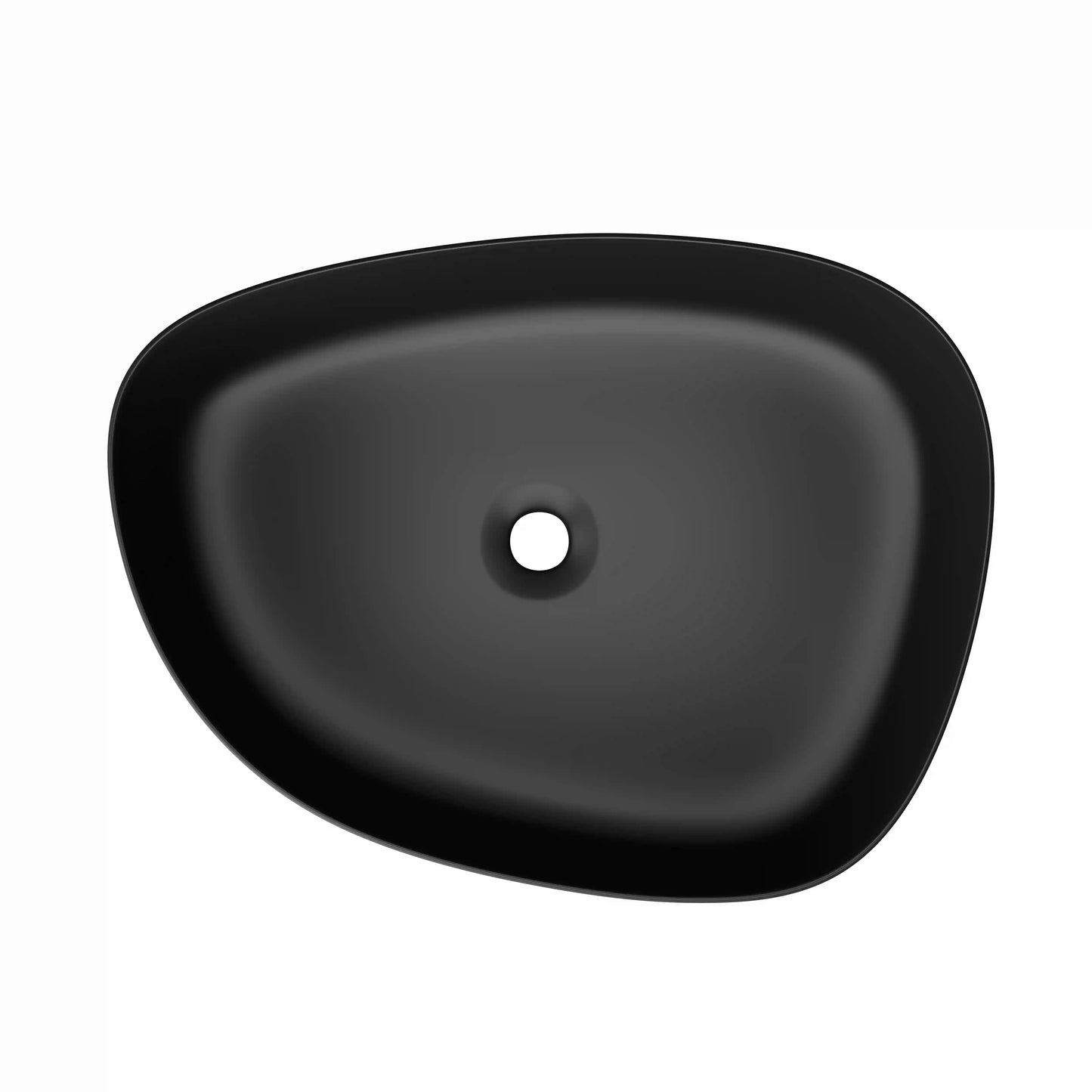 Zermatt 21" x 16" Vitreous China Irregular Bathroom Vessel Sink in Matte Black