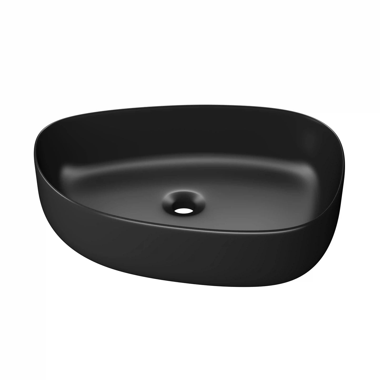 Zermatt 21" x 16" Vitreous China Irregular Bathroom Vessel Sink in Matte Black
