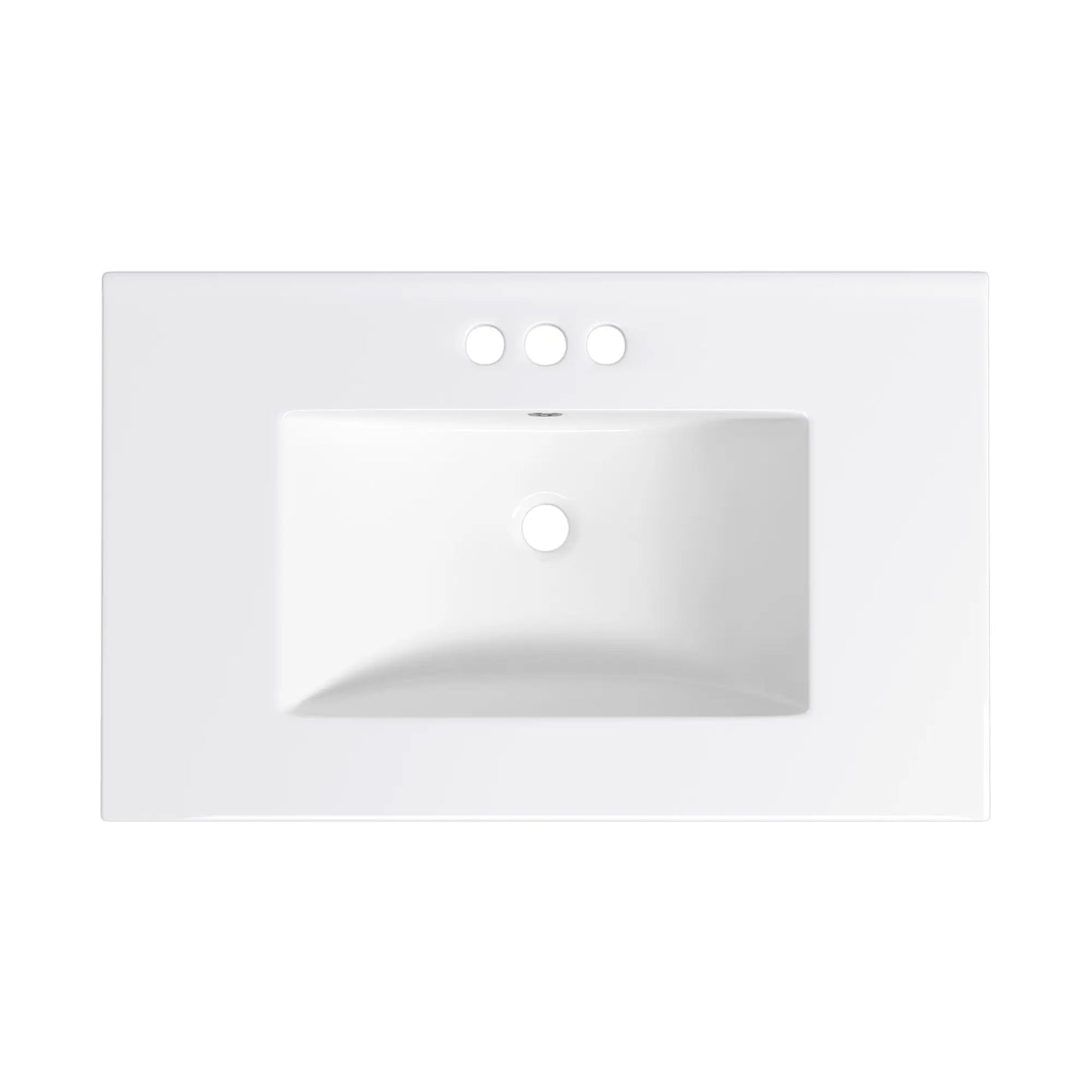 Tucson 30" x 18.25" Vitreous China Single Vanity Top Sink in White (Sink Only, No Vanity)