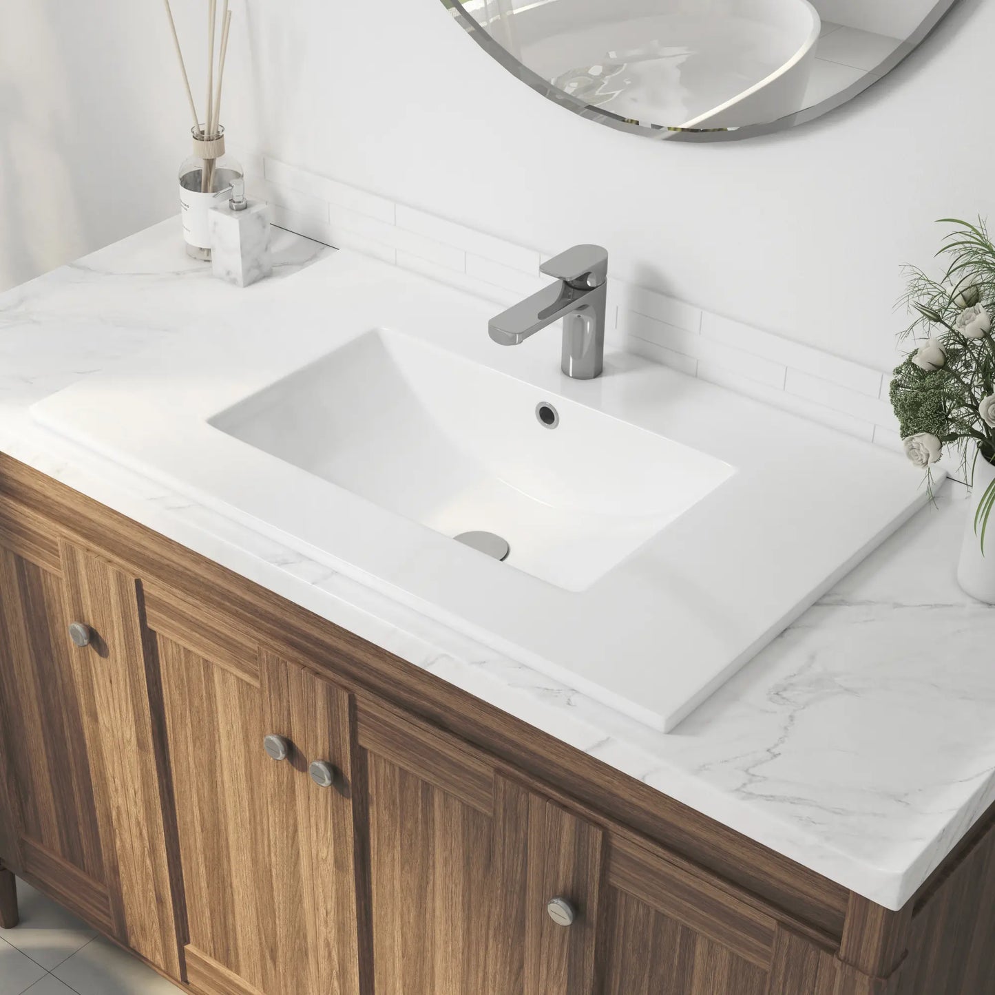 Tucson 30" x 18.25" Vitreous China Single Vanity Top Sink in White (Sink Only, No Vanity)