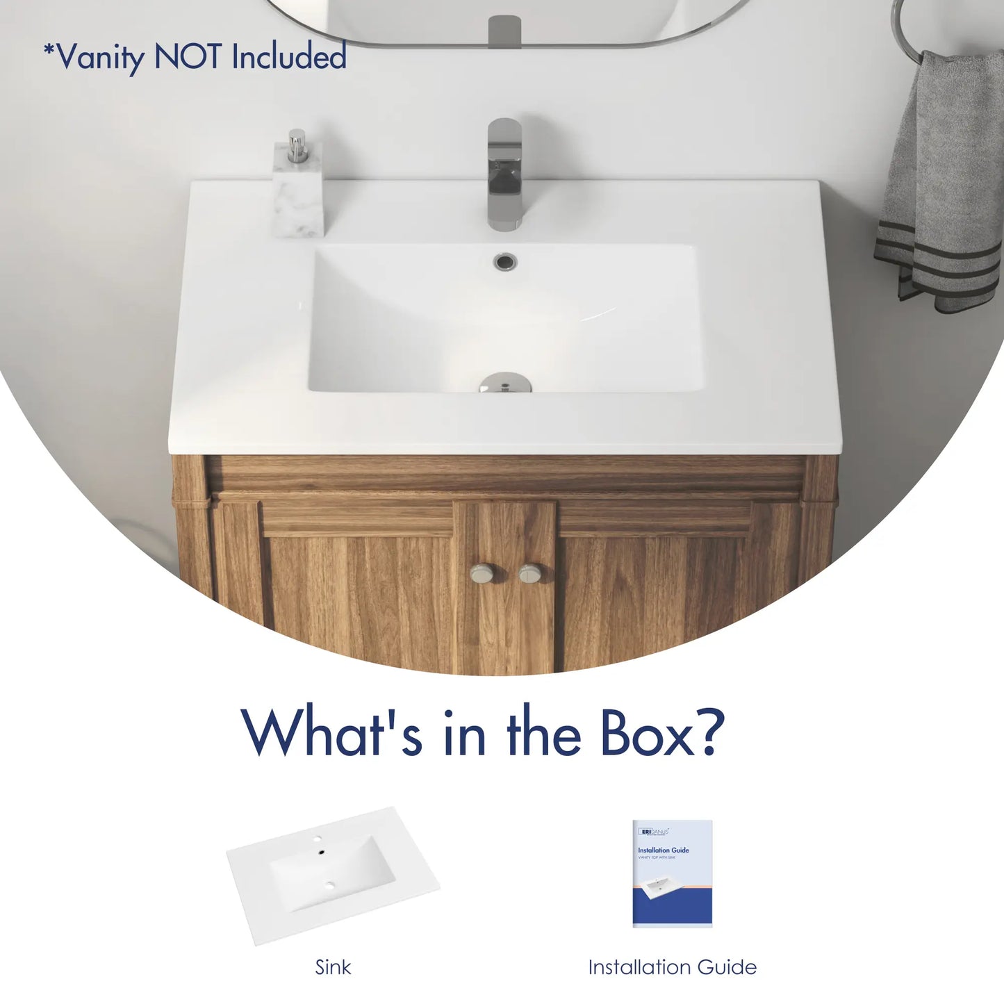 Tucson 30" x 18.25" Vitreous China Single Vanity Top Sink in White (Sink Only, No Vanity)