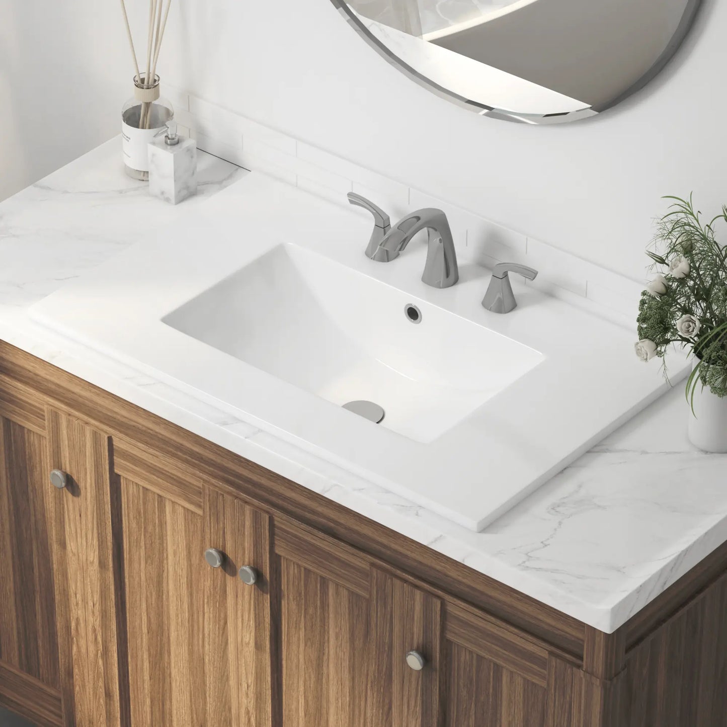 Tucson 30" x 18.25" Vitreous China Single Vanity Top Sink in White (Sink Only, No Vanity)