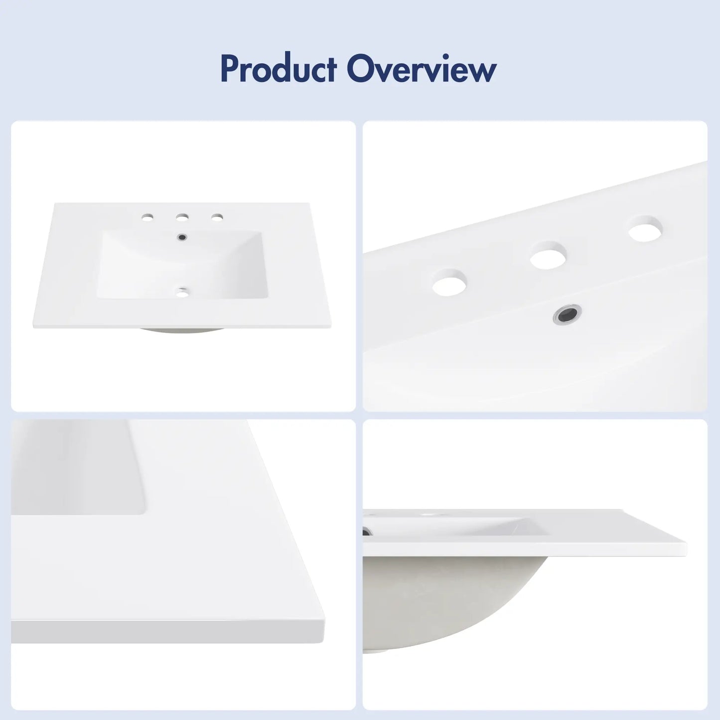 Tucson 30" x 18.25" Vitreous China Single Vanity Top Sink in White (Sink Only, No Vanity)