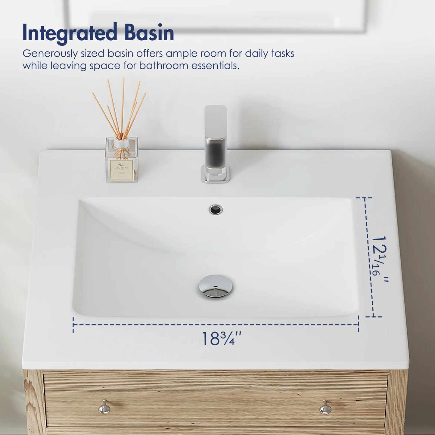 Dayton 25" x 22" Vitreous China Vanity Top Sink in White with Single Faucet Hole (Sink Only, No Vanity)